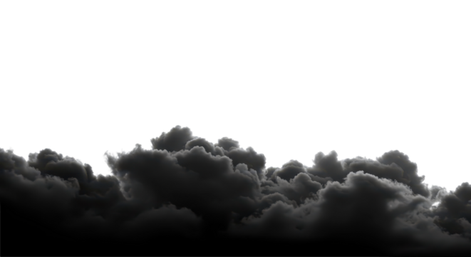 Black cloud border isolated on transparent background