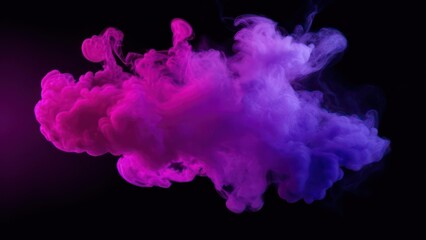 Obraz premium Abstract ink cloud, vibrant colors on dark background