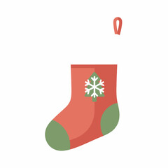 Festive Christmas Stocking with Snowflake Design for Holiday Decor.