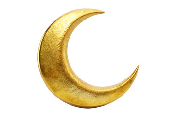Golden Crescent Moon Symbol metallic