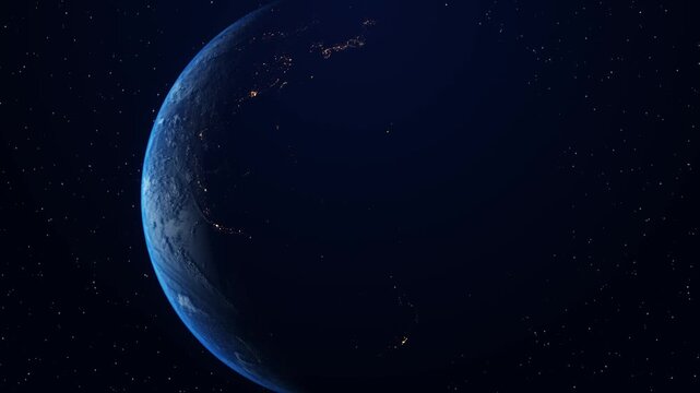 A breathtaking slow zoom out from Earth reveals the vastness of the universe. Cinematic and awe-inspiring, this shot is ideal for documentaries, science and space exploration themes.