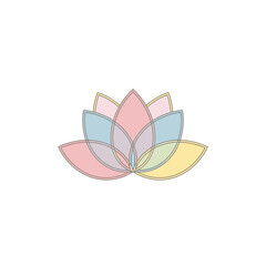 Pastel Lotus Flower Illustration with Delicate Outlines and Soft Colors.