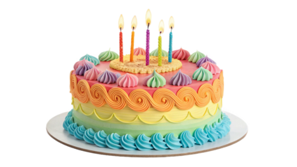 birthday cake with candles Transparant Background
