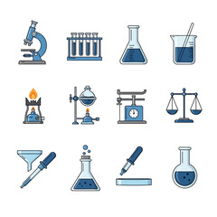 Science Lab Equipment - Microscope, Test Tubes, Beakers, and More.