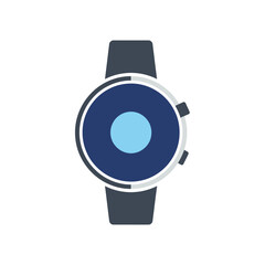 Smartwatch with Round Display and Dark Gray Strap, Modern Technology.