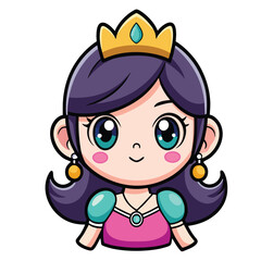 design logo vector icon cartoon mascot character princess
