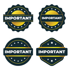 Important Label Design. Gold and Dark Emblem Set