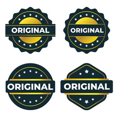 Original Gold Badges and Labels. Premium Quality Guarantee Vector Graphics