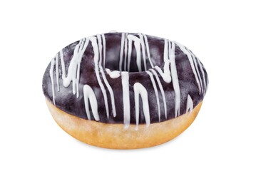 Chocolate donut on a white isolated background
