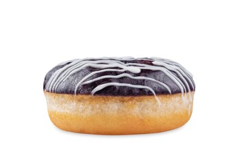 Chocolate donut on a white isolated background
