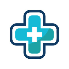 Clean and modern healthcare medical cross icon logo for hospitals and clinics