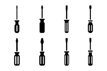 silhouette of screwdrivers tool equipment instrument