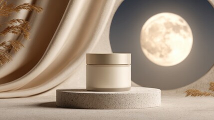 Elegant Frosted Glass Jar Mockup for Autumn Festival Celebrations