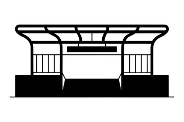 Fototapeta premium silhouette of modern bus station transport stop