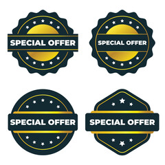 Special Offer. Gold & Dark Design Badges for Marketing Promotions