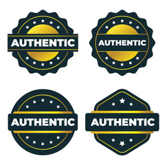 Authenticity Badges. Gold and Dark Seal Vector Graphics