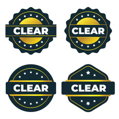 Set of Premium Gold and Dark Clear Labels  Badges and Emblems