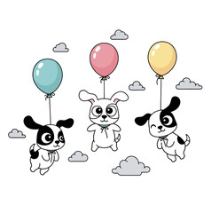 Floating Balloon Puppies