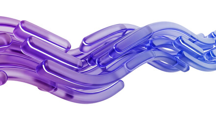 Naklejka premium Illustration of abstract purple and blue wavy chain isolated on transparent background