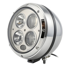 Motorcycle headlight isolated on transparent background with four led lights