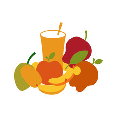 orange juice and fruits