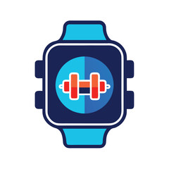Modern smartwatch and fitness tracker icons for technology and wearable applications