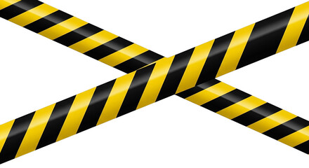 Diagonal hazard stripes in alternating black and yellow create a caution graphic over dark.