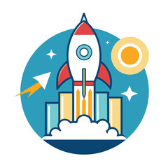 space rocket vector illustration