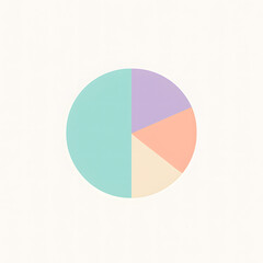 Obraz premium Minimalist pastel pie chart infographic design