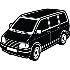 family minivan vector icon