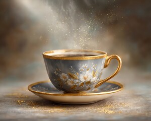 Fototapeta premium Cinematic surreal coffee cup artwork