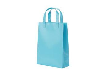Isolated light blue non-woven bag with handles. Present for a holiday or event, shopping