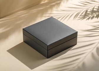Premium matte dark gray box on cream background