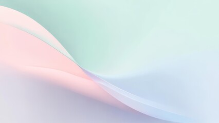 Obraz premium Abstract pastel-toned curves. Soft, flowing lines of light pink, mint green, and pale blue. Delicate gradient