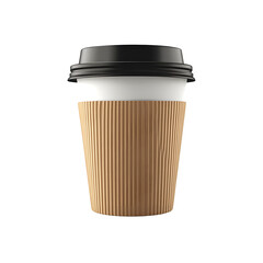 Eco-Friendly Disposable Coffee Cup with Black Lid for Sustainable Hot Beverages
