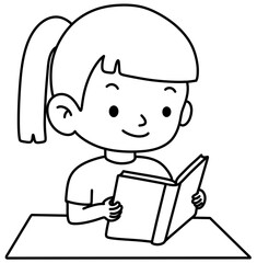 Kid who is reading a book