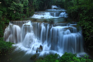 Huay Mae Khamin Waterfall is originated from Kala mountain range. The waterfall is situated on the east of Sri Nakarin Dam national park.Kanchanaburi province,Thailand
