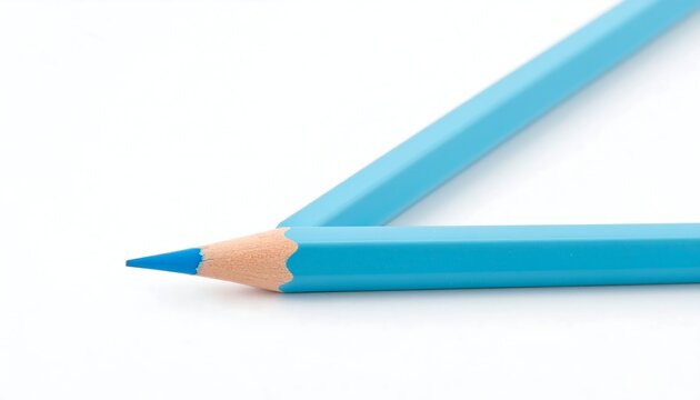 Close-up of a bent blue pencil