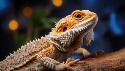 Obraz premium bearded dragon lizard with distinct scales and claws