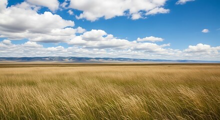 Golden Wheat Field Under a Blue Sky.