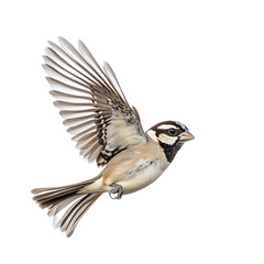 Majestic Zebra Sparrow Soaring Gracefully with Beautifully Spread Wings