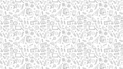 Back to school pattern background with school supplies and education elements vector design © Visual Discoveries