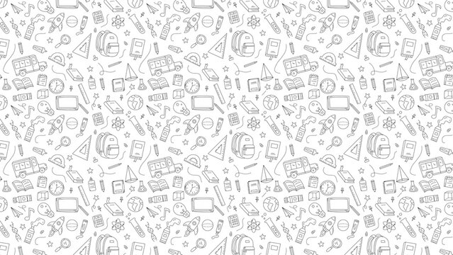 Back to school pattern background with school supplies and education elements vector design