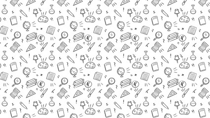 Back to school seamless pattern doodle background vector illustration for education design