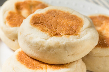 Homemade English Muffins on a Plate