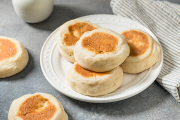 Homemade English Muffins on a Plate