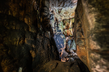 Limestone cave chamber formations