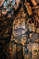 Limestone formations inside cave