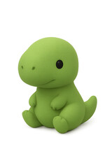 Fototapeta premium Cute cartoon T-Rex dinosaur eraser in 3D rendering with transparent background, perfect for playful stationery and creative design projects