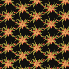 Autumn floral pattern stylized leaves fall foliage with vibrant leaves seasonal themed background illustration  wrapping paper, textiles, fabric, card, backgrounds, seasonal products, stroy,